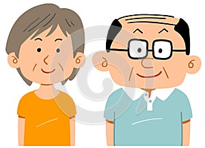 Senior couple wearing sportswear Waist upper thinner glasses