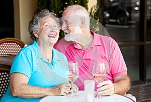 Senior Couple - Wine and Conversation