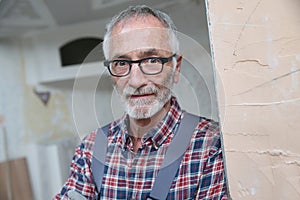 Senior craftsman on construction site