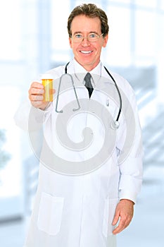 Senior Doctor Offering Medicine