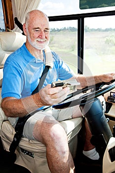 Senior Driver Using GPS