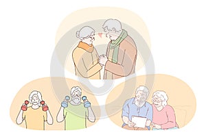 Senior elderly couple living happy active lifestyle concept