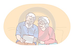 Senior elderly couple living happy active lifestyle concept