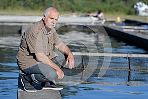 Senior engineer controlling quality water