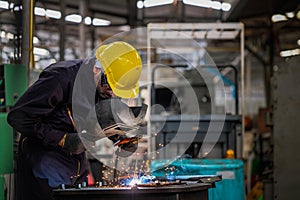 Senior Engineering checking machine in factory