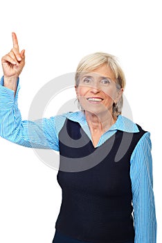 Senior executive points to copyspace