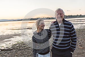 Senior father With Adult Daughter At Sea