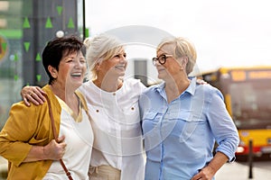 Senior female friends having good time together