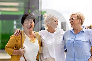 Senior female friends having good time together