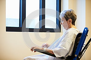 Senior Female Patient Sitting Alone In Wheelchair