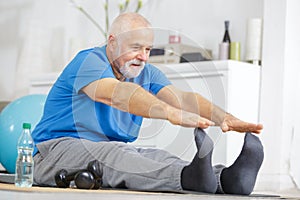 senior fitness man warmup training indoors