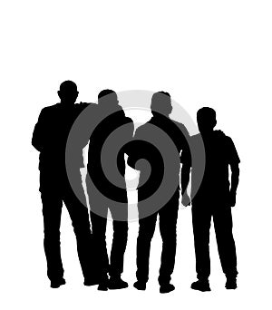 Senior friends hugging together to make a photo picture vector silhouette illustration isolated on white background.