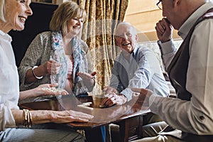 Senior Friends Playing Dominoes