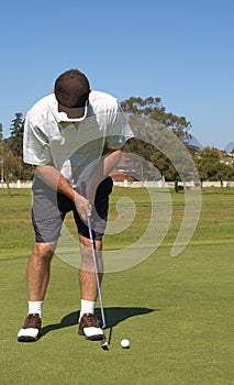 Senior golfer on the green