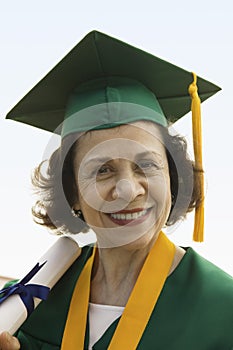 Senior Graduate Female With Degree