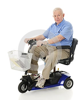 Senior Happy with His Scooter