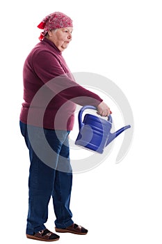 Senior holding a watering can 2