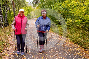 Senior ladies nordic walking