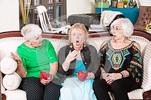 Senior Ladies Reacting to Shocked Friend
