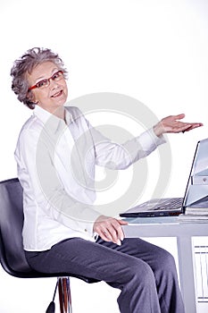 Senior lady on computer