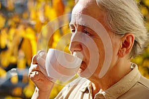 Senior Lady Drinking Tea