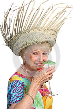 Senior Lady Enjoying Cocktail