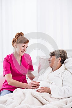 Senior lady on geriatric ward