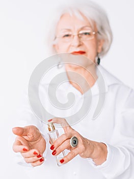Senior lady lifestyle fragrance choice expensive