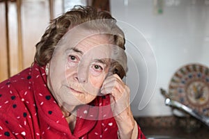 Senior lady posing at home