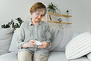 Senior lady treatment of dementia, pain, infection, elderly mental disease, relieving menopause, anxiety symptoms. Hands