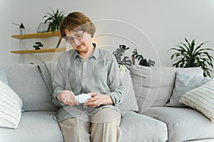 Senior lady treatment of dementia, pain, infection, elderly mental disease, relieving menopause, anxiety symptoms. Hands