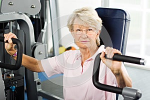 Senior lady working out