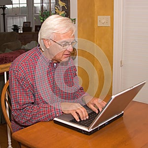 Senior on Laptop