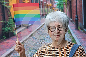 Senior LGBTQ+ member celebrating diversity photo