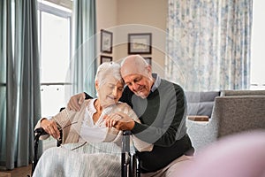 Senior lovely couple embracing