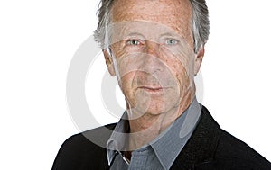 Senior Man against a White Background