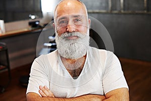 Senior man with beard and moustache