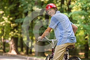 Senior man with bicycle