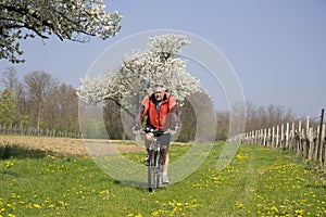 Senior man on the bike