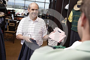 Senior Man Buying Clothes