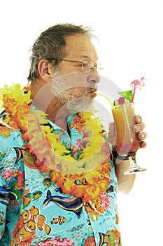 Senior man with cocktails