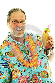 Senior man with cocktails