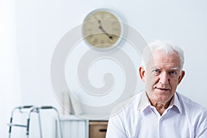 Senior man with disability