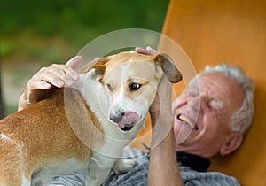 Senior man with dog