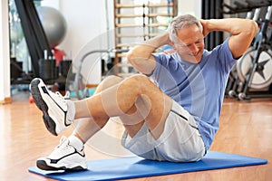 Senior Man Doing Sit Ups