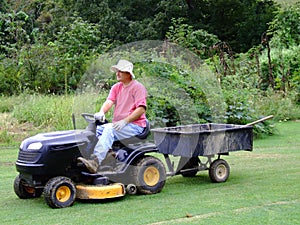 Senior Man doing Yard Work