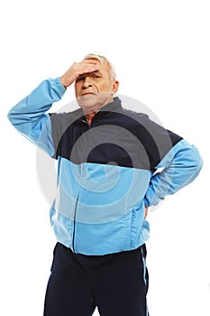 Senior man feeling headache