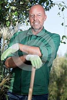 senior man in garden