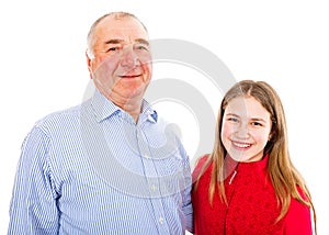 Senior man and granddaughter