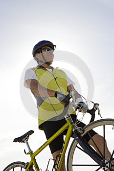 Senior Man By His Bicycle